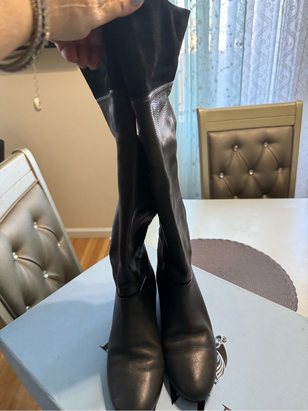 Lanvin Black Over-the-Knee Leather Boots